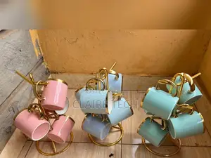 New 6 Pieces Golden Ceramic Mugs
