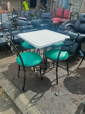 Restaurant Set of Flat Chairs, Green 