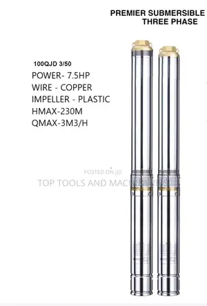 Premier Submersible Pump 3phase 7.5hp 230m