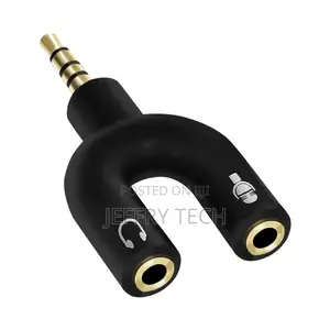 Riatech Black - 3.5mm Audio Jack to Headphone Microphone SPL