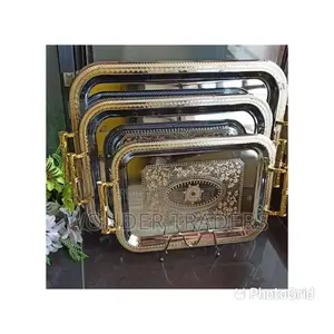 Generic Set of 3 Stainless Steel Serving Tray Is a Classy