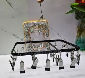 *26 Peg Metallic Cloth Drying Rack Hanger in Colour Black