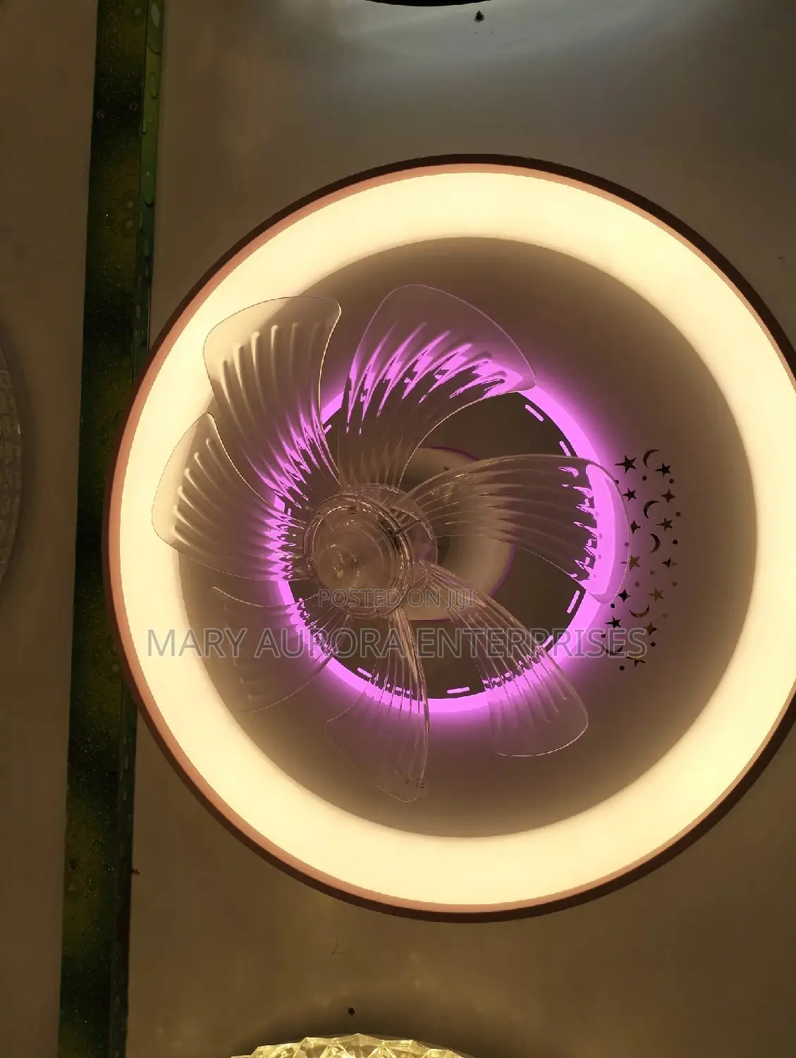 Ceiling Fan With Warm and Pink Colours