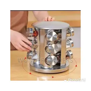 Elegant Design 12 Rotating Spice Jars Spice Carousel