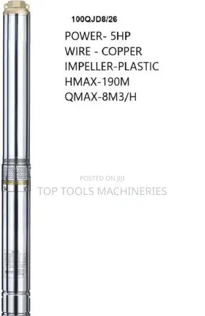 Premier Submersible Pump 3phase Three 5hp 190m