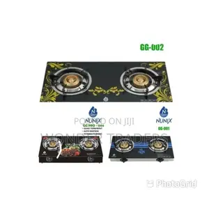 Nunix 3 Gas Burner Cooker Infrared Glass Top Auto Ingnition
