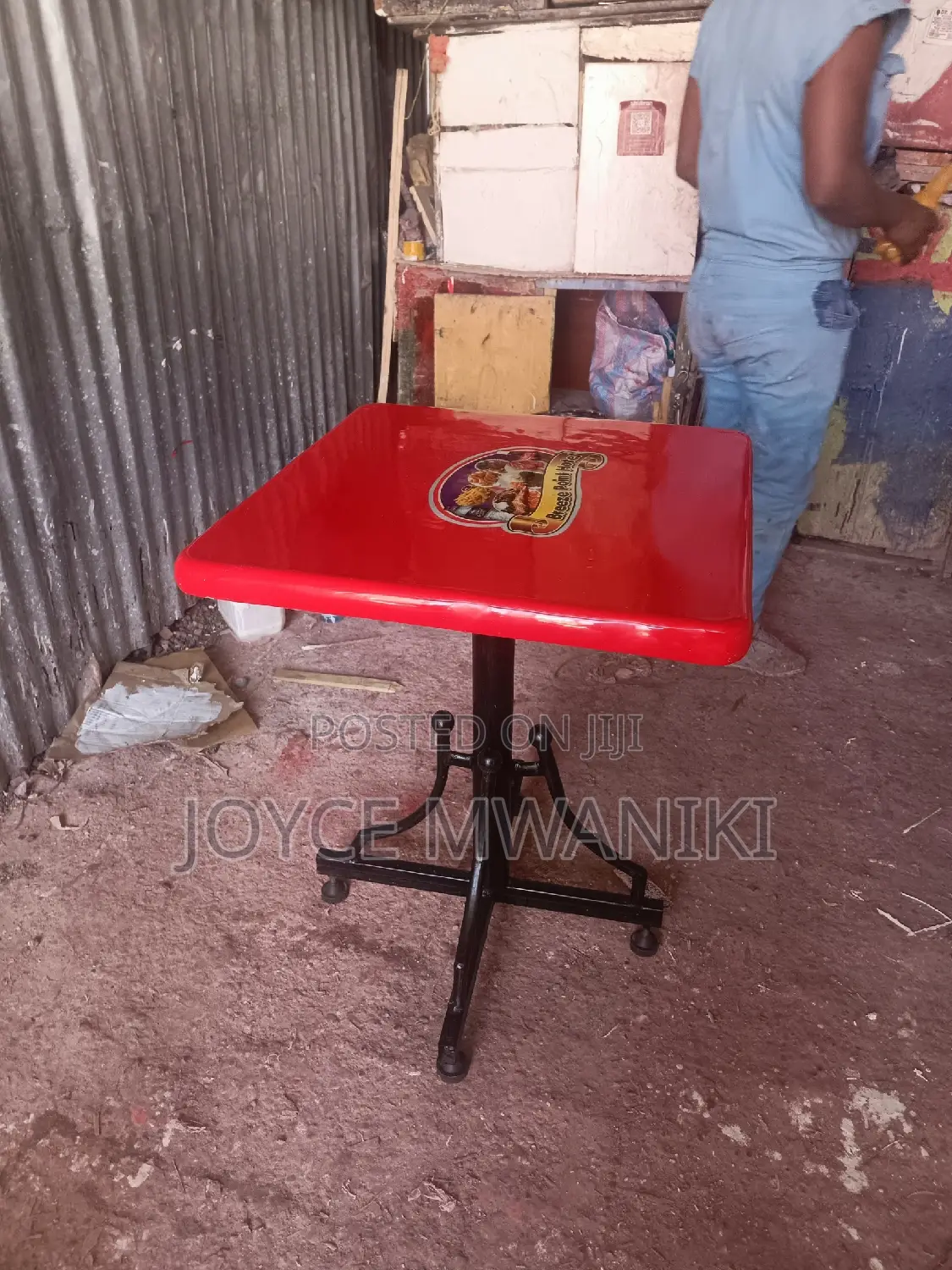 Restaurant Marble Table, 2ft Square With Logo 