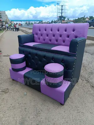 Pedicure Seat, 2 Seater Purple and Black With Armrest 