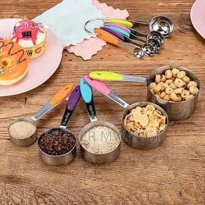 Stainless Steel Measuring Cups and Spoons Set Available.