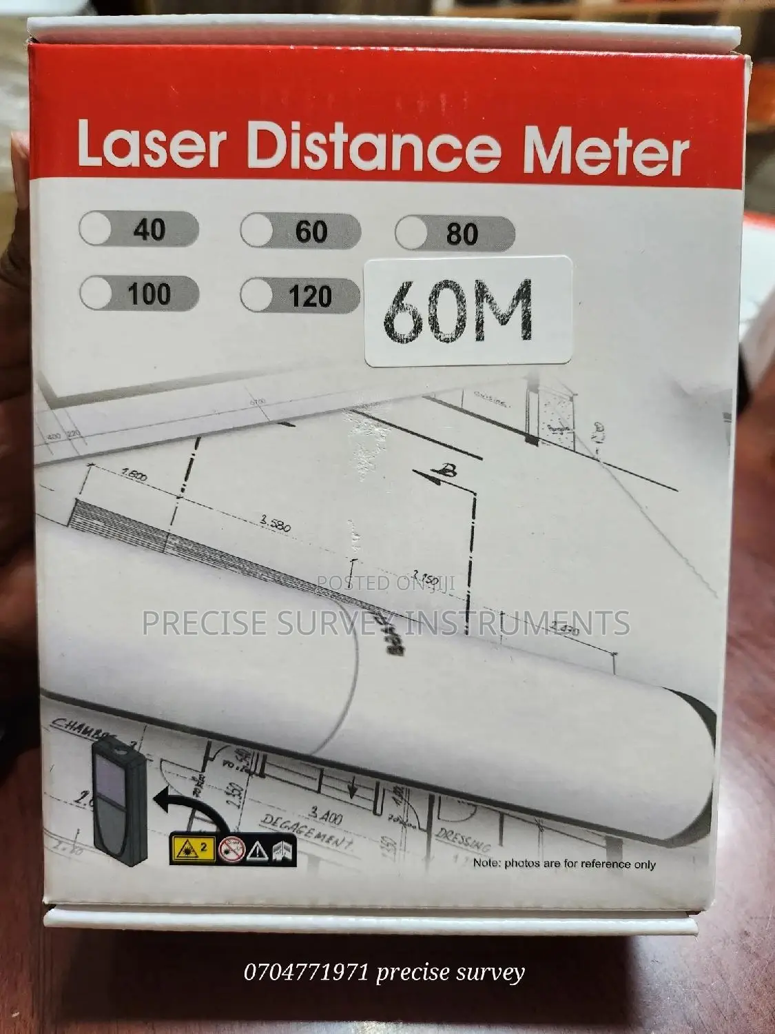 60m Laser Dista Meter (With Canvas Carry Case)