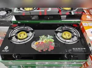 Black 2 Burner Glass Table Top Gas Cooker