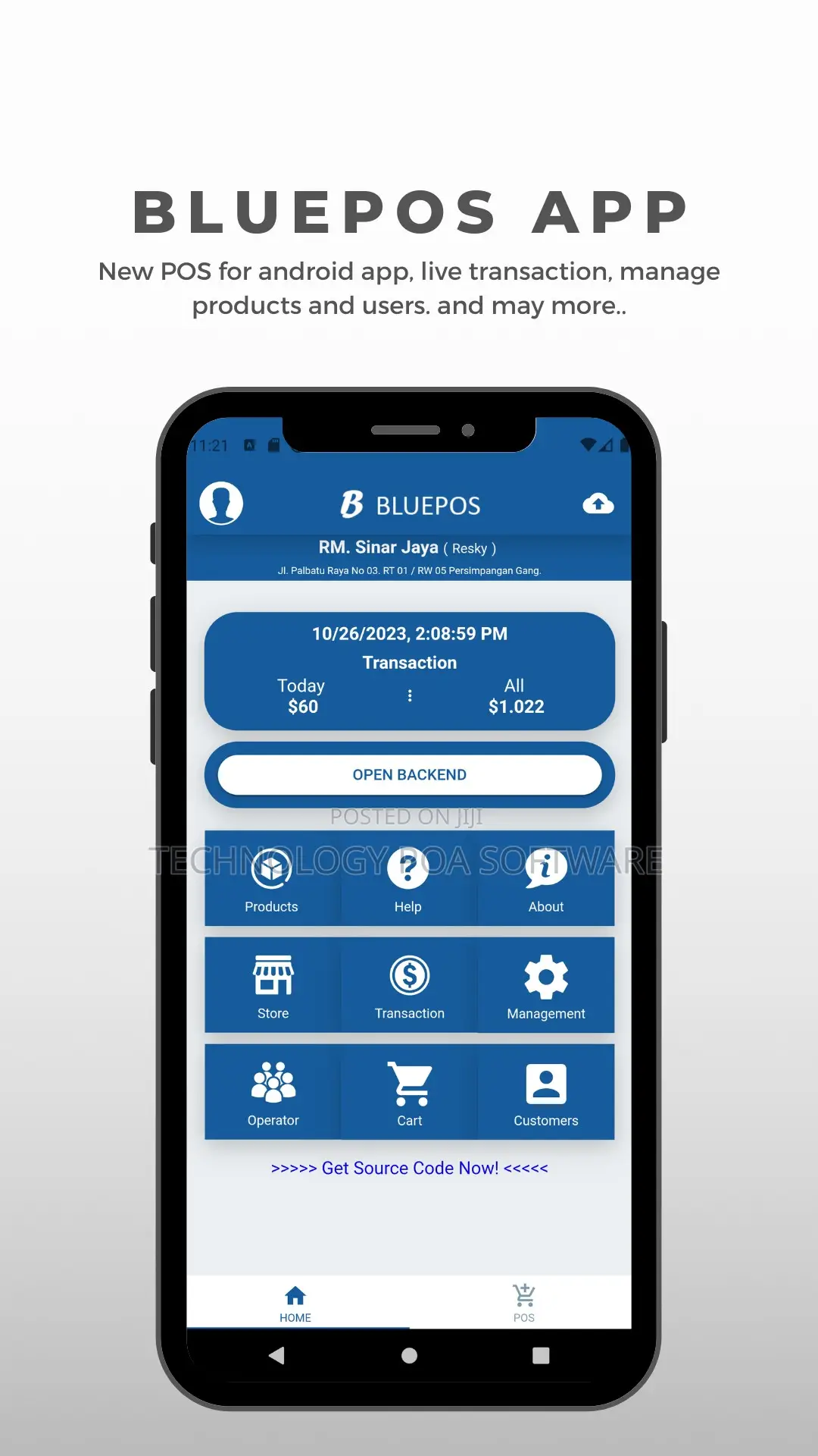 Android Mobile Point of Sale (POS) With Admin Backend API