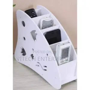 Wooden Remote Control Organizer With 4 Compartments