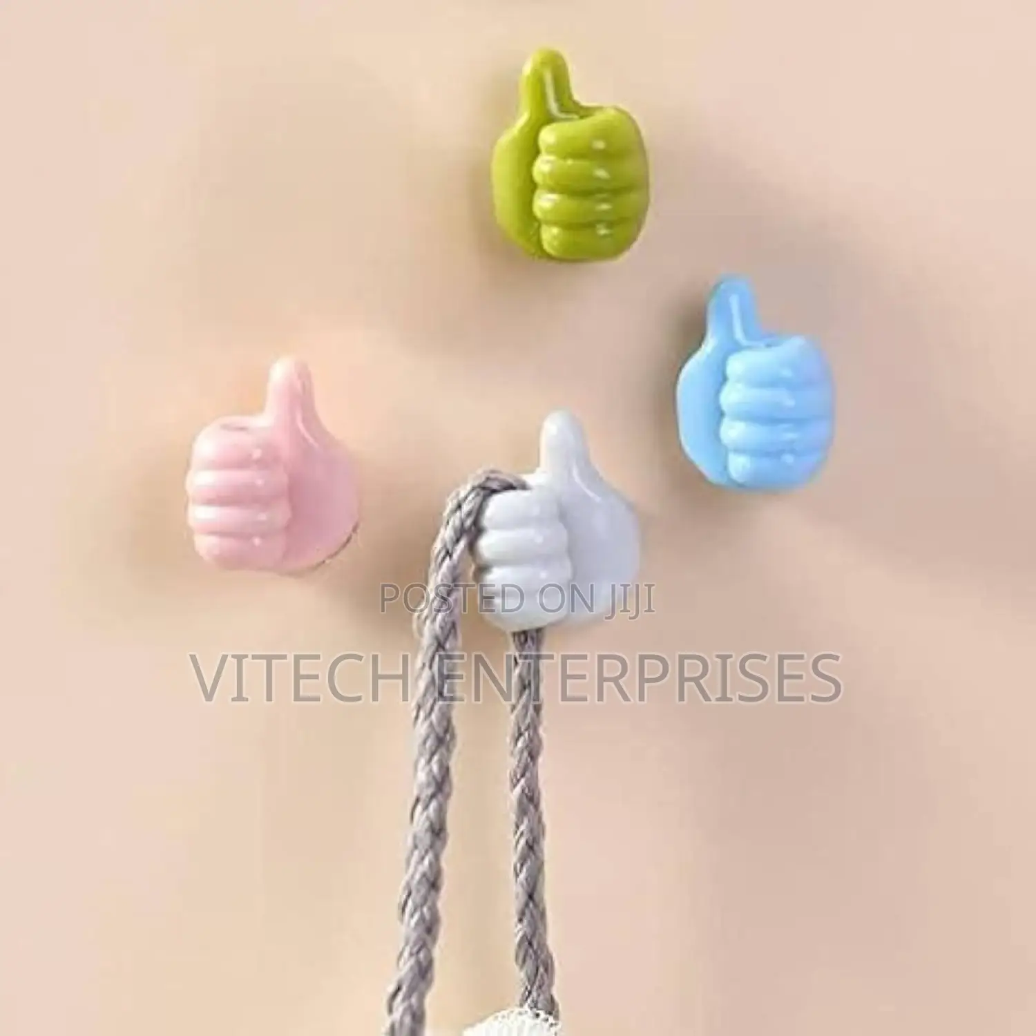 4pcs Multifunctional Clip Holder Thumb Hooks Wire Organizer