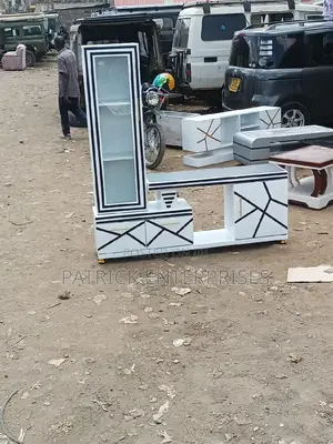 Morden Wooden TV Stand With LED Lights and Stand Cabinet