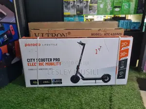 Porodo Electric Scooter 6.6AH With Helmet - Black