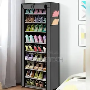 Portable Standing Shoe Rack With Cover