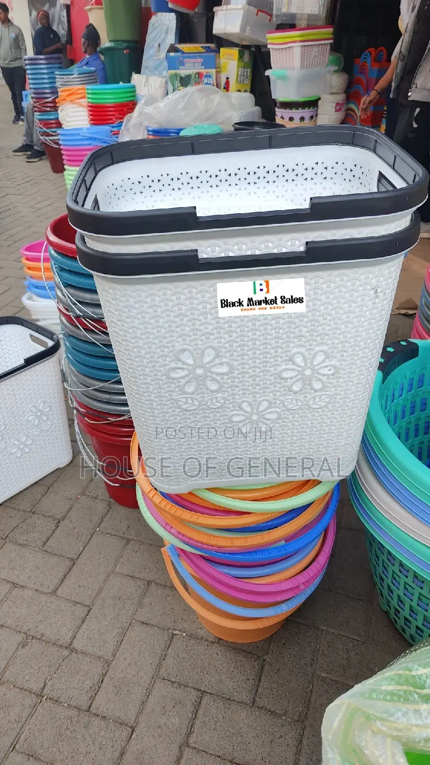 Strong White Laundry Basket