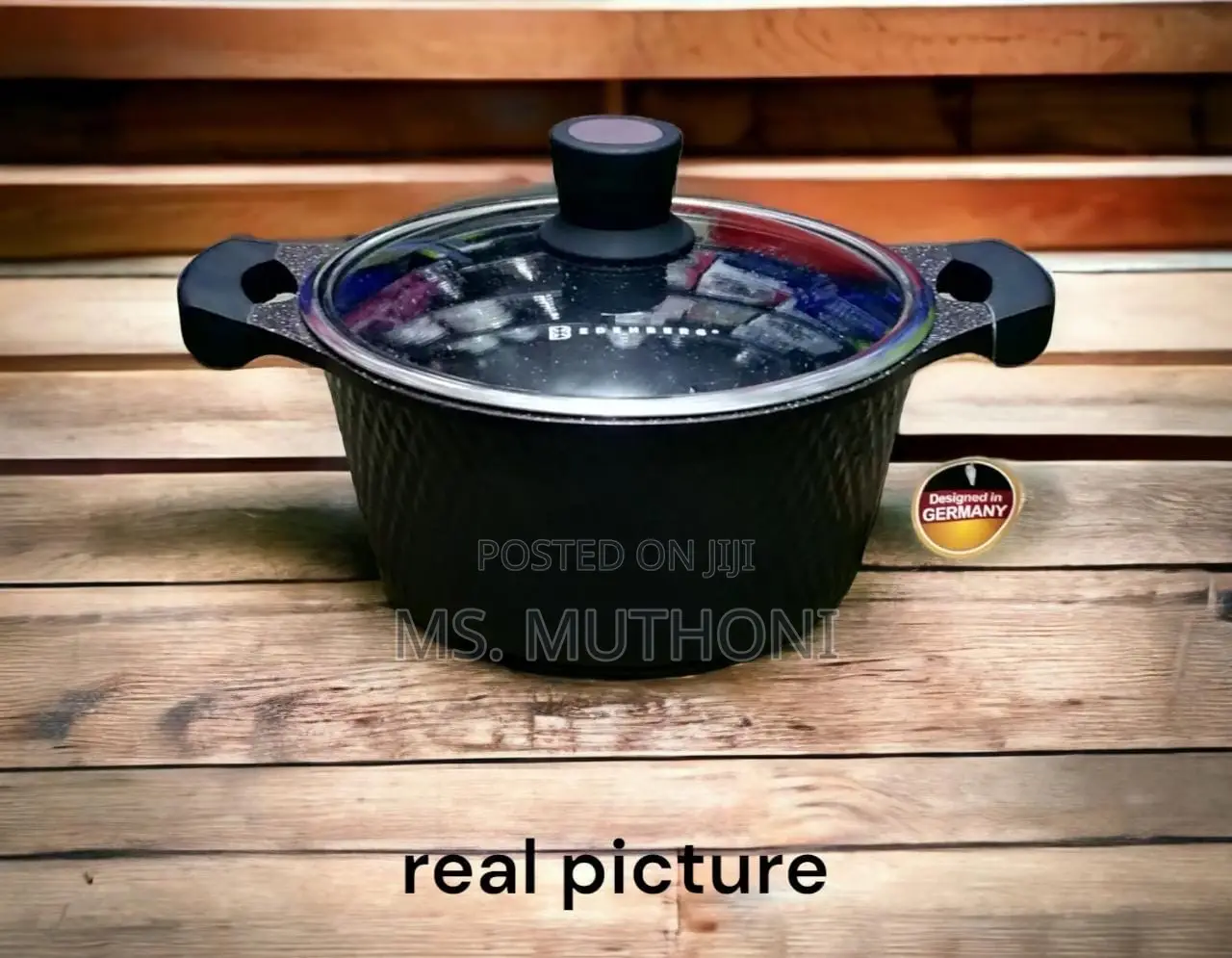 Edenberg Diamond Cooking Pot Glass Lid With Drip Knob