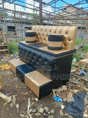 Gold, Black Pedicure Seat, 3 Seater, 