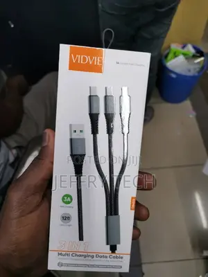 VIDVIE 3-in-1 USB Multi Charging Cable, 1.2 Meter, Grey - CB