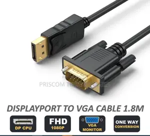 Displayport to VGA Cable 1.8m DP to VGA Adapter Converter