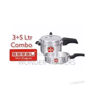 2 PCS Combo Set 3+5 LTRS Saral Aluminum Pressure Cookers