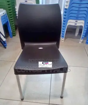 Oshwal Armless Plastic Chairs With Strong Metallic Stands.