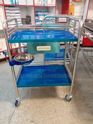Hospital Instrument Trolley 2 Shelves