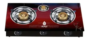 Nunix 3-Burner Table Glass Top Gas Cooker