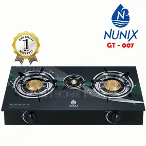 Nunix 3-Burner Table Glass Top Gas Cooker