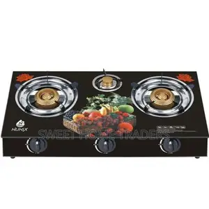 Nunix 3-Burner Table Glass Top Gas Cooker