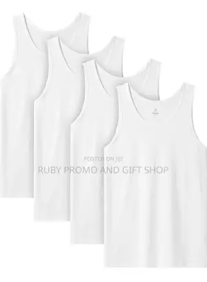 Quality Designer Assorted White Cotton 4 Pack Men's Vests