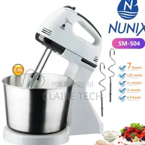 Nunix Electric Mixer With 2L Stainless Steel Bowl SM-504