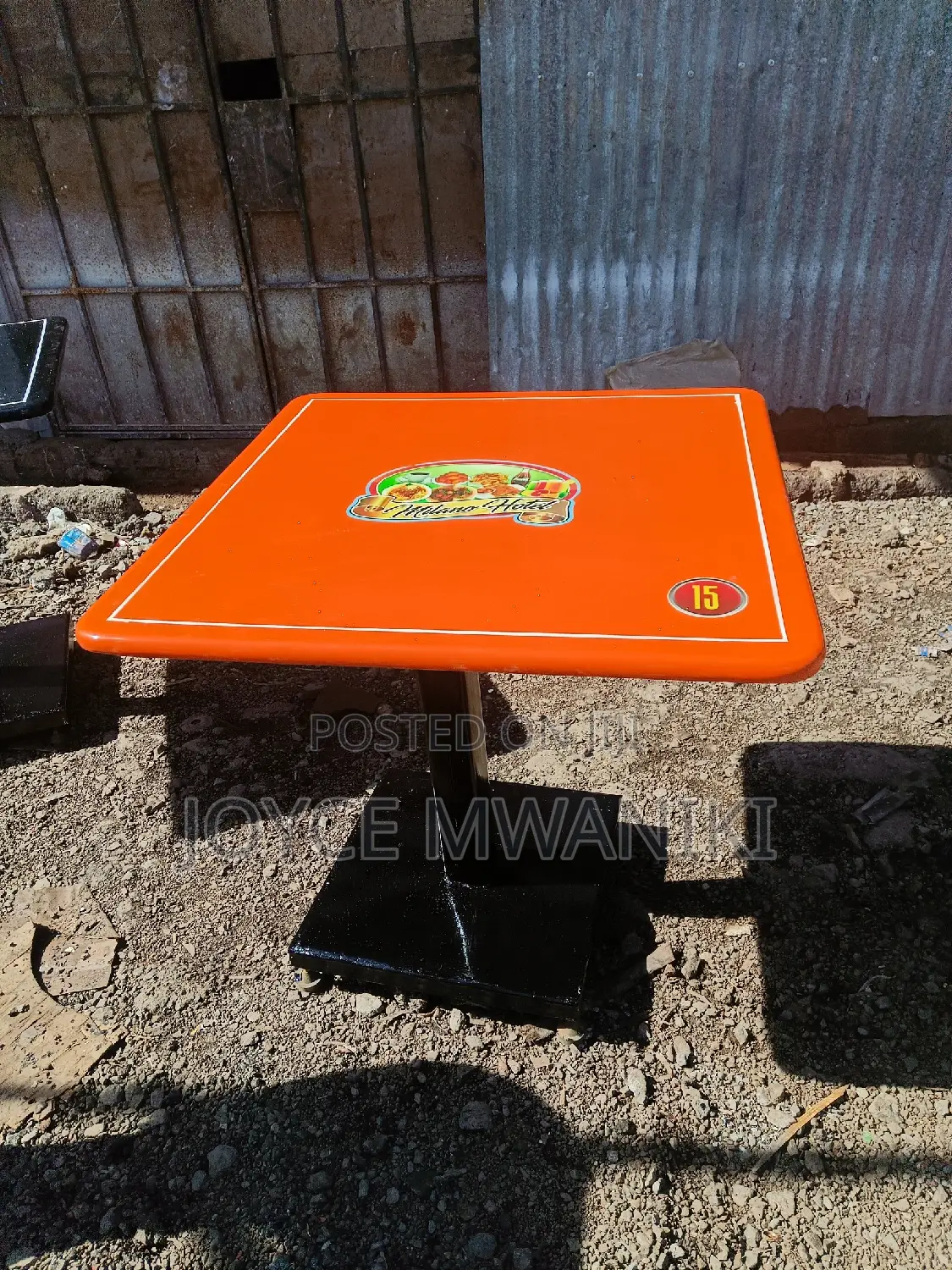 Restaurant Marble Table, Orange With Number 