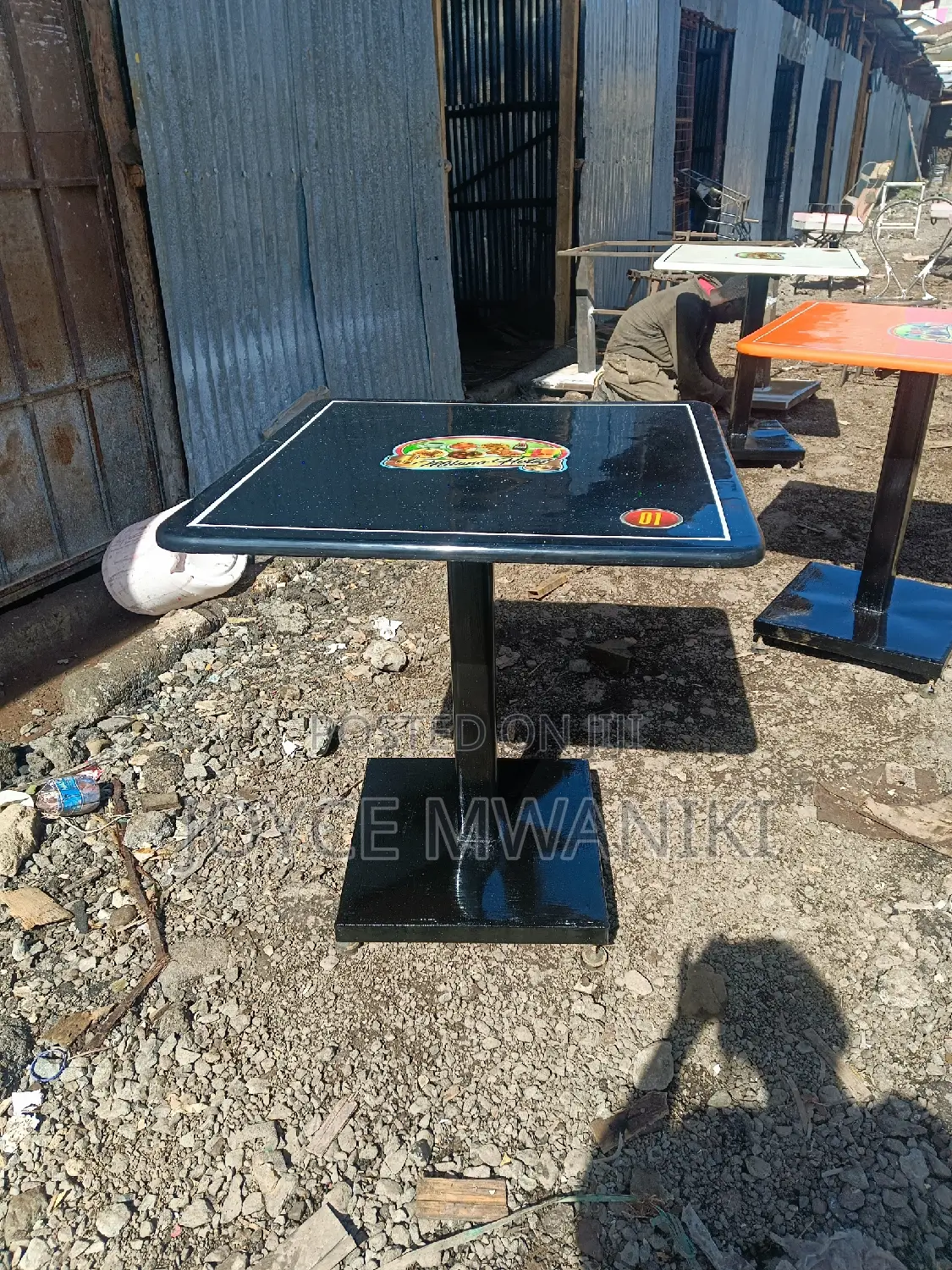 Restaurant Marble Table, Branded With Number 