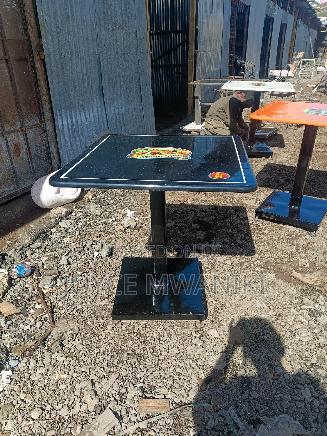 Restaurant Marble Table, Branded With Number 