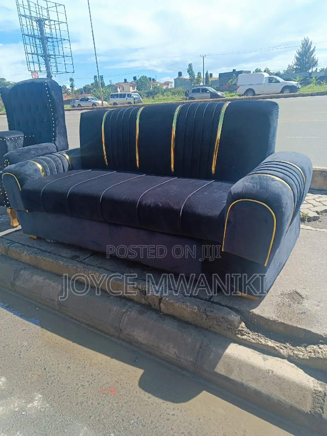 3 Seater, Black Sofa 