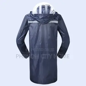 Heavy Long Raincoat With Reflector