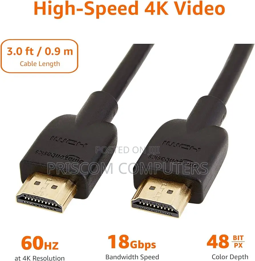 Generic HDMI to HDMI (High Speed)Black Cable -1.5m