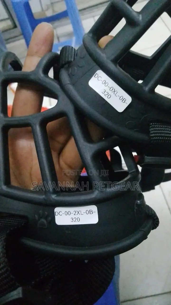 Basket Dog Muzzle, Black Silicone - XXL Size
