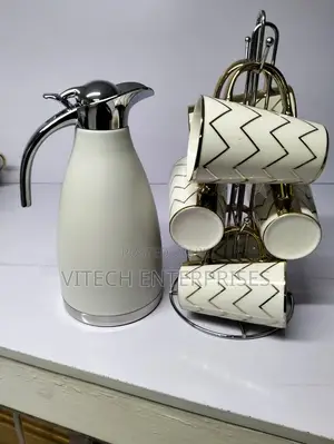 7pcs Quality Tea/Coffee Set 6 Mugs With 1 Thermo Flask