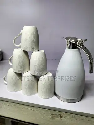 Ceramic New Tea/Coffee Set 6cups and Flask