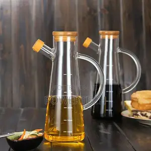 Glass Oil Jar With Bamboo Lid