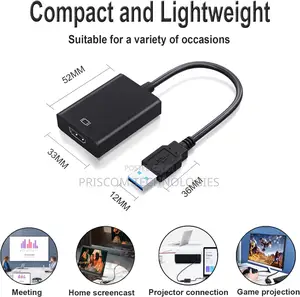 USB to HDMI Adapter USB 3.0/2.0 to HDMI 1080P Cable Converte