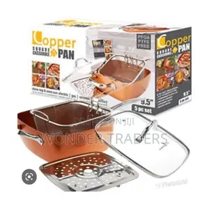 "Long Handle Copper Pan"-Brown