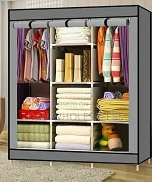 3 Column Cloth Wardrobe-1 TC Metallic