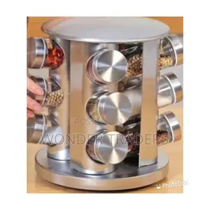 Spice Carousel Has 12 Rotating Spice Jars Elegant Design