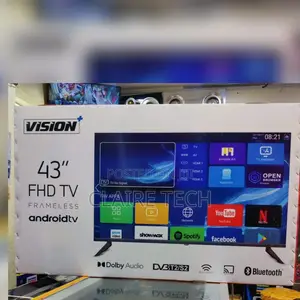 Vision 43 Inches Smart Android Flameless Tv With Bluetooth