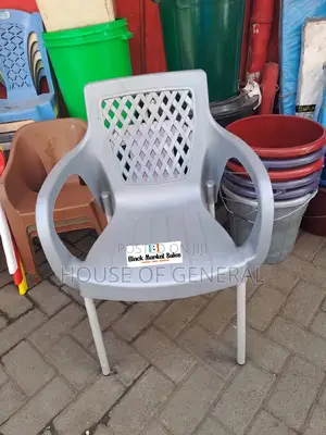 Gray Plastic Chairs With Metal Tubing